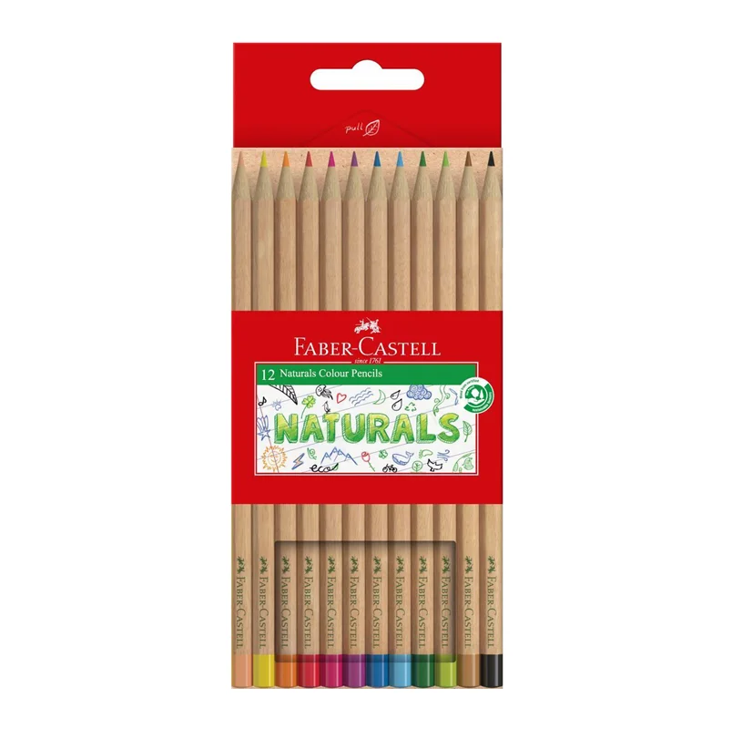 مداد رنگی 12 رنگ جعبه مقوايی نچرال فابرکاستل