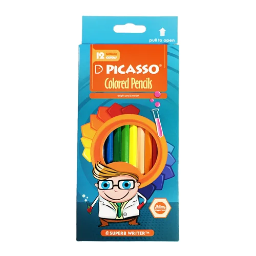 مداد رنگی 12 رنگ جعبه مقوایی پیکاسو