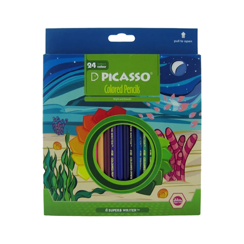 مداد رنگی 24 رنگ جعبه مقوایی پیکاسو