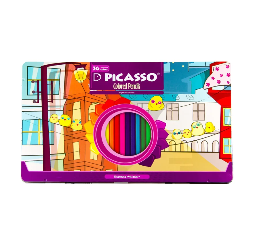 مداد رنگی 36 رنگ جعبه فلزی پیکاسو