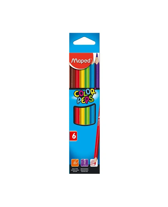 مداد رنگی 6 رنگ جعبه مقوایی مَپِد