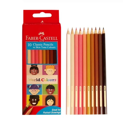 مداد رنگی 10 رنگ طیف پوست جعبه مقوایی فابرکاستل